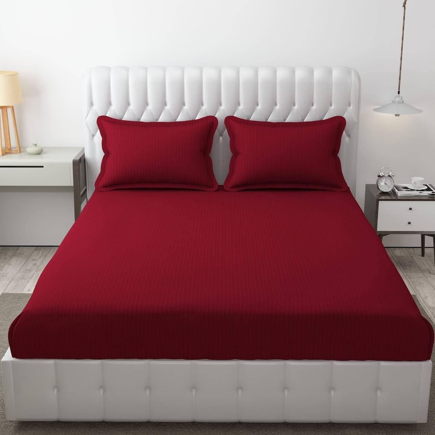 DOMES FAB Satin 1 Double Bedsheet with 2 Pillow Covers ( Maroon ) DOMES FAB Satin 1 Double Bedsheet with 2 Pillow Covers ( Maroon )