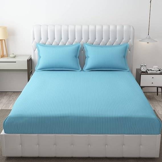 DOMES FAB Satin 1 Double Bedsheet with 2 Pillow Covers ( Blue ) DOMES FAB Satin 1 Double Bedsheet with 2 Pillow Covers ( Blue )