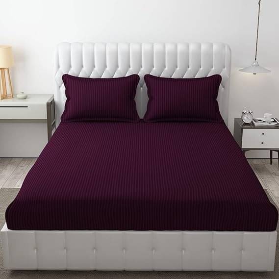 DOMES FAB Satin 1 Double Queen Bedsheet with 2 Pillow Covers ( Purple ) DOMES FAB Satin 1 Double Queen Bedsheet with 2 Pillow Covers ( Purple )