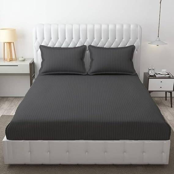 DOMES FAB Satin 1 Double Queen Bedsheet with 2 Pillow Covers ( Grey ) DOMES FAB Satin 1 Double Queen Bedsheet with 2 Pillow Covers ( Grey )