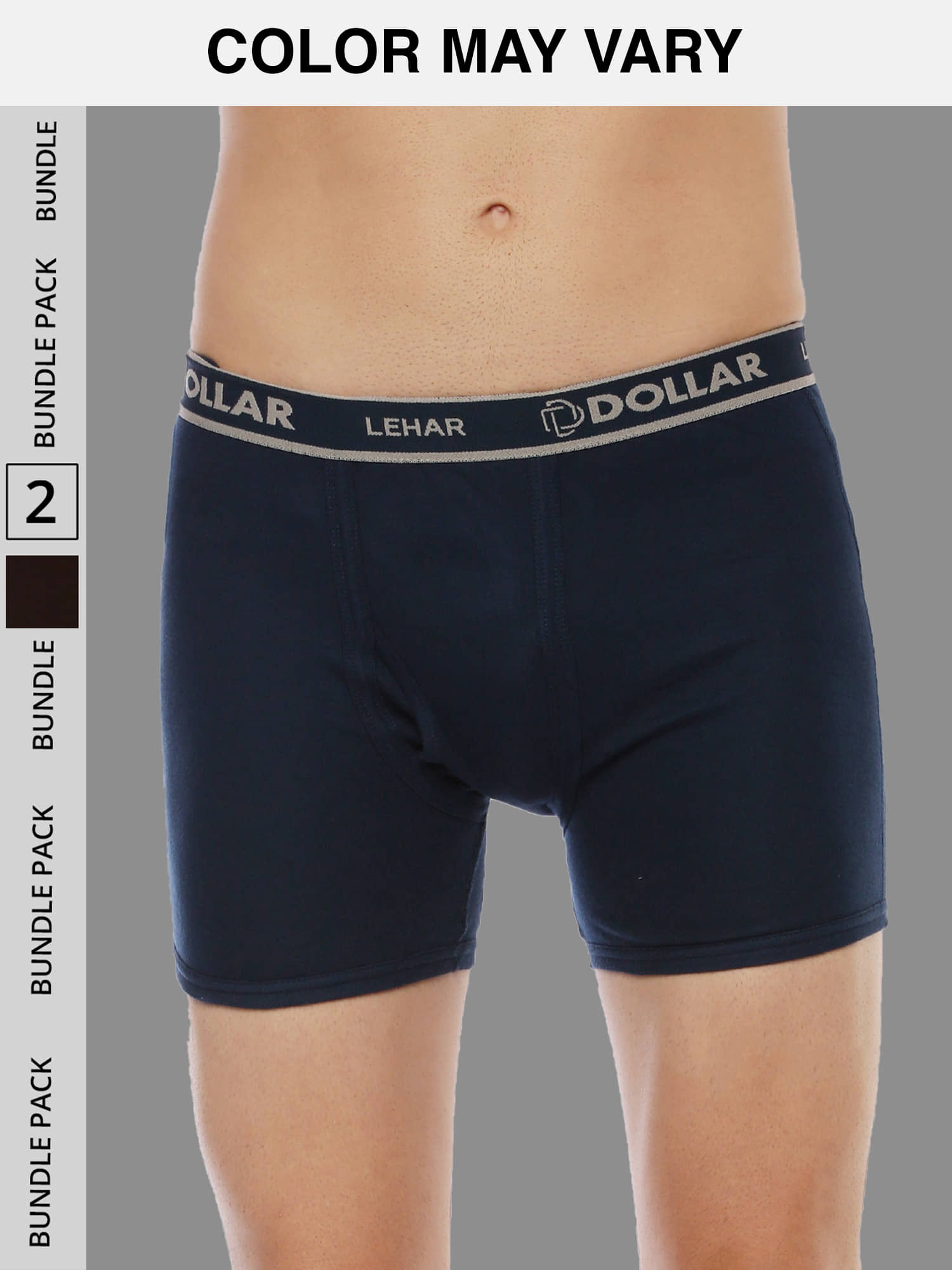 Dollar Lehar Mens Combed Cotton Trunk - Pack of 2 - (Colour May Vary)