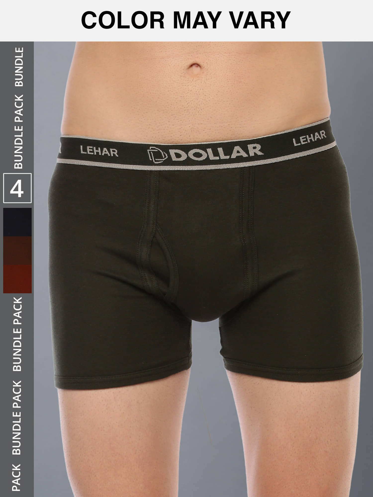 Dollar Lehar Mens Combed Cotton Trunk - Pack of 4 - (Colour May Vary)