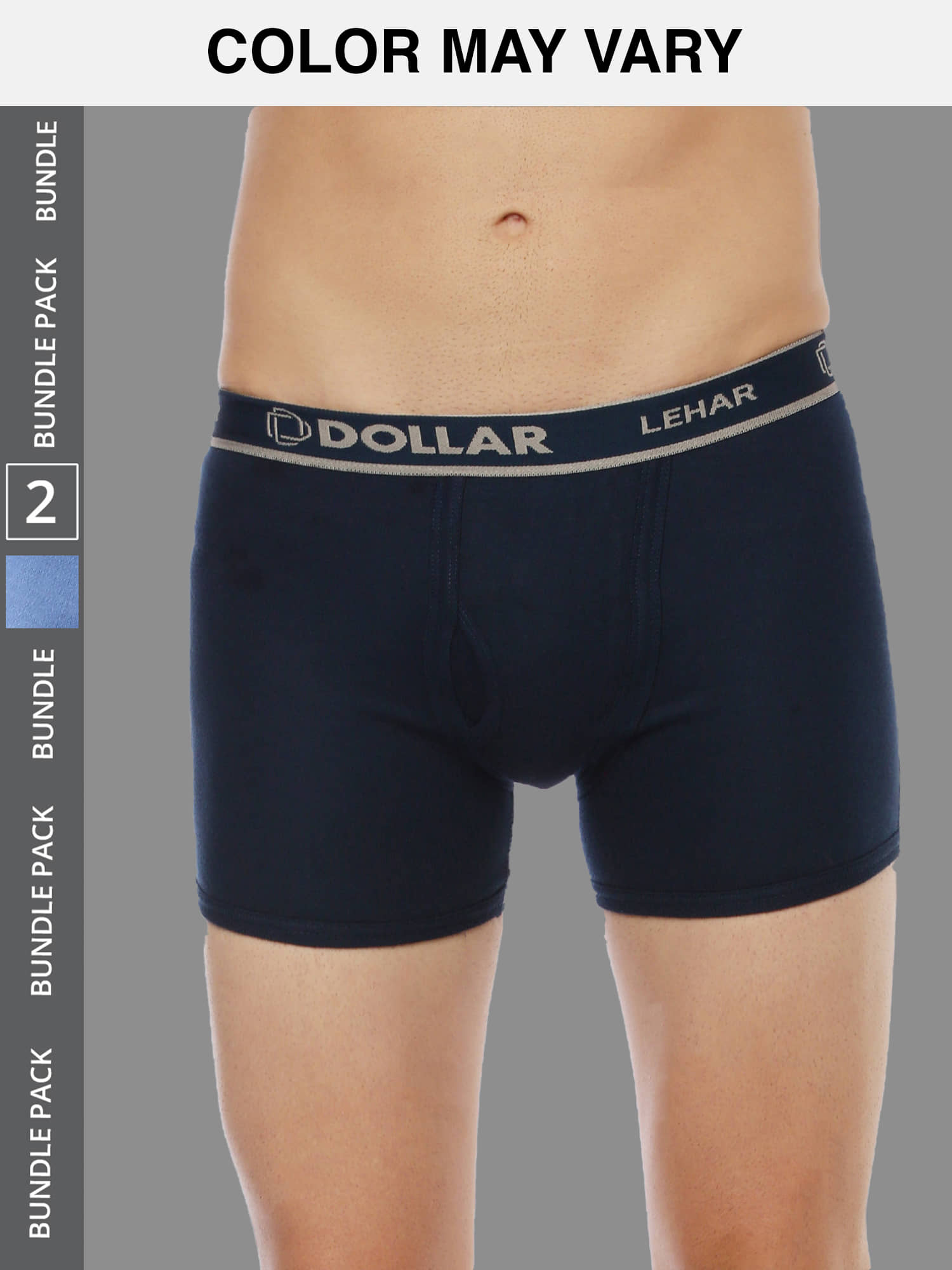 Dollar Lehar Mens Combed Cotton Trunk - Pack of 2 - (Colour May Vary)