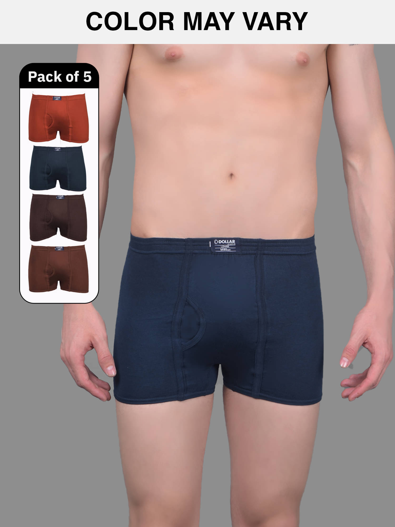 Dollar Lehar Mens Combed Cotton Trunk - Pack of 5 - (Colour May Vary) Dollar Lehar Mens Combed Cotton Trunk - Pack of 5 - (Colour May Vary)