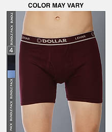 Dollar Lehar Mens Combed Cotton Trunk - Pack of 4 - (Colour May Vary)