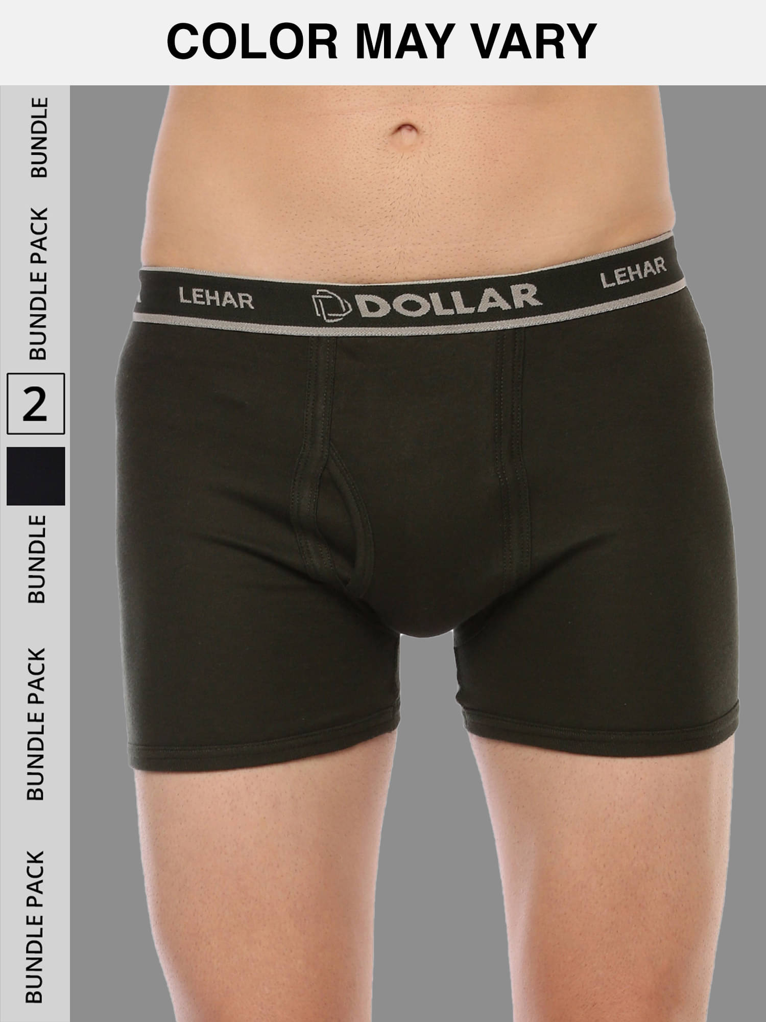     			Dollar Lehar Mens Combed Cotton Trunk - Pack of 2 - (Colour May Vary)
