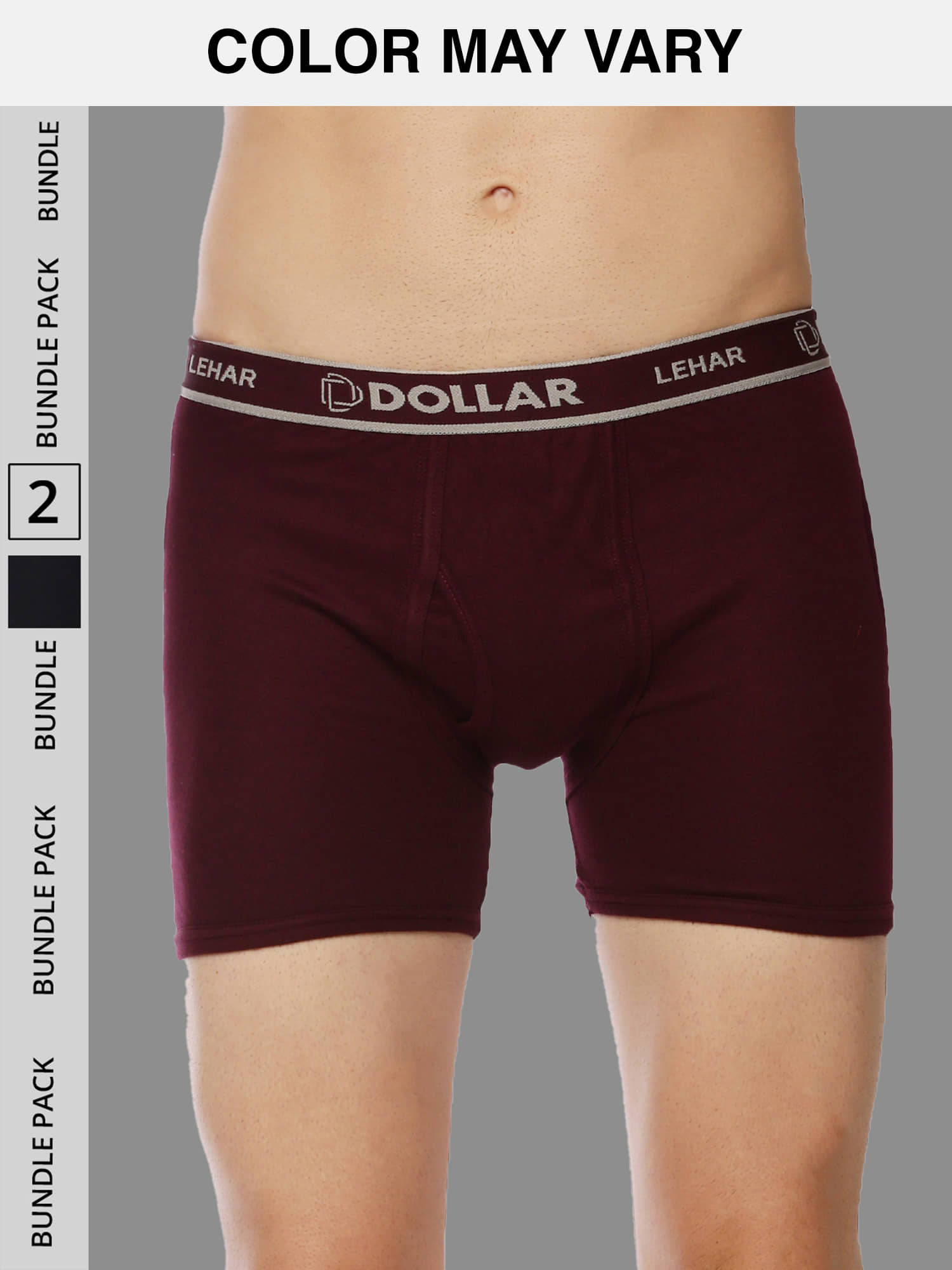 Dollar Lehar Mens Combed Cotton Trunk - Pack of 2 - (Colour May Vary)