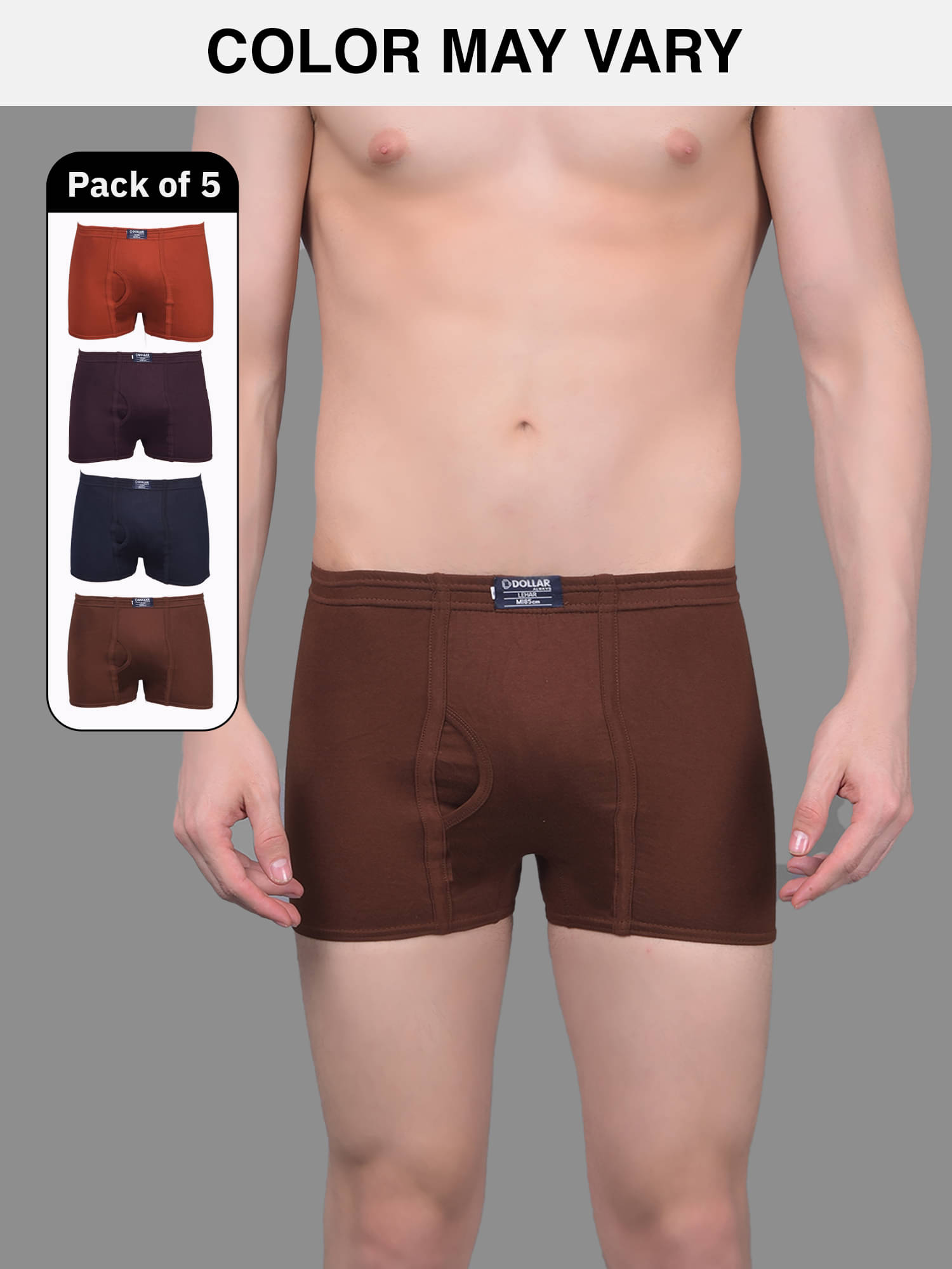 Dollar Lehar Mens Combed Cotton Trunk - Pack of 5 - (Colour May Vary) Dollar Lehar Mens Combed Cotton Trunk - Pack of 5 - (Colour May Vary)