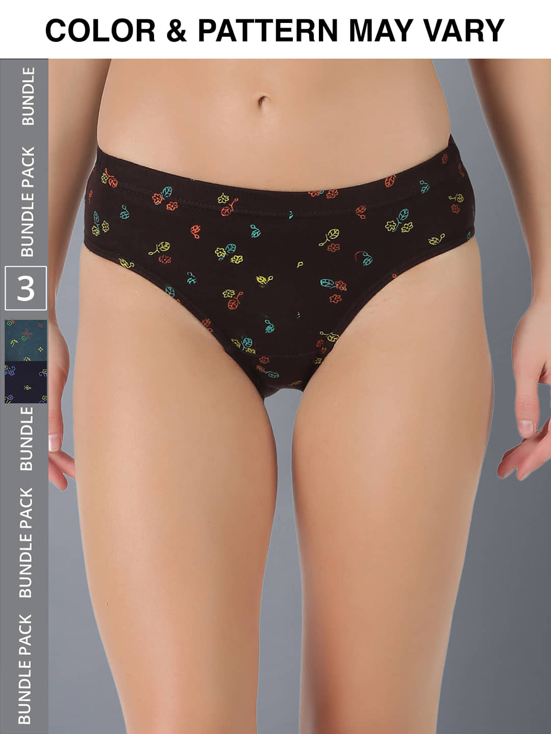 Dollar Lehar Super Combed Cotton Women's Printed Hipster Panty - Pack of 3 - (Print May Vary)