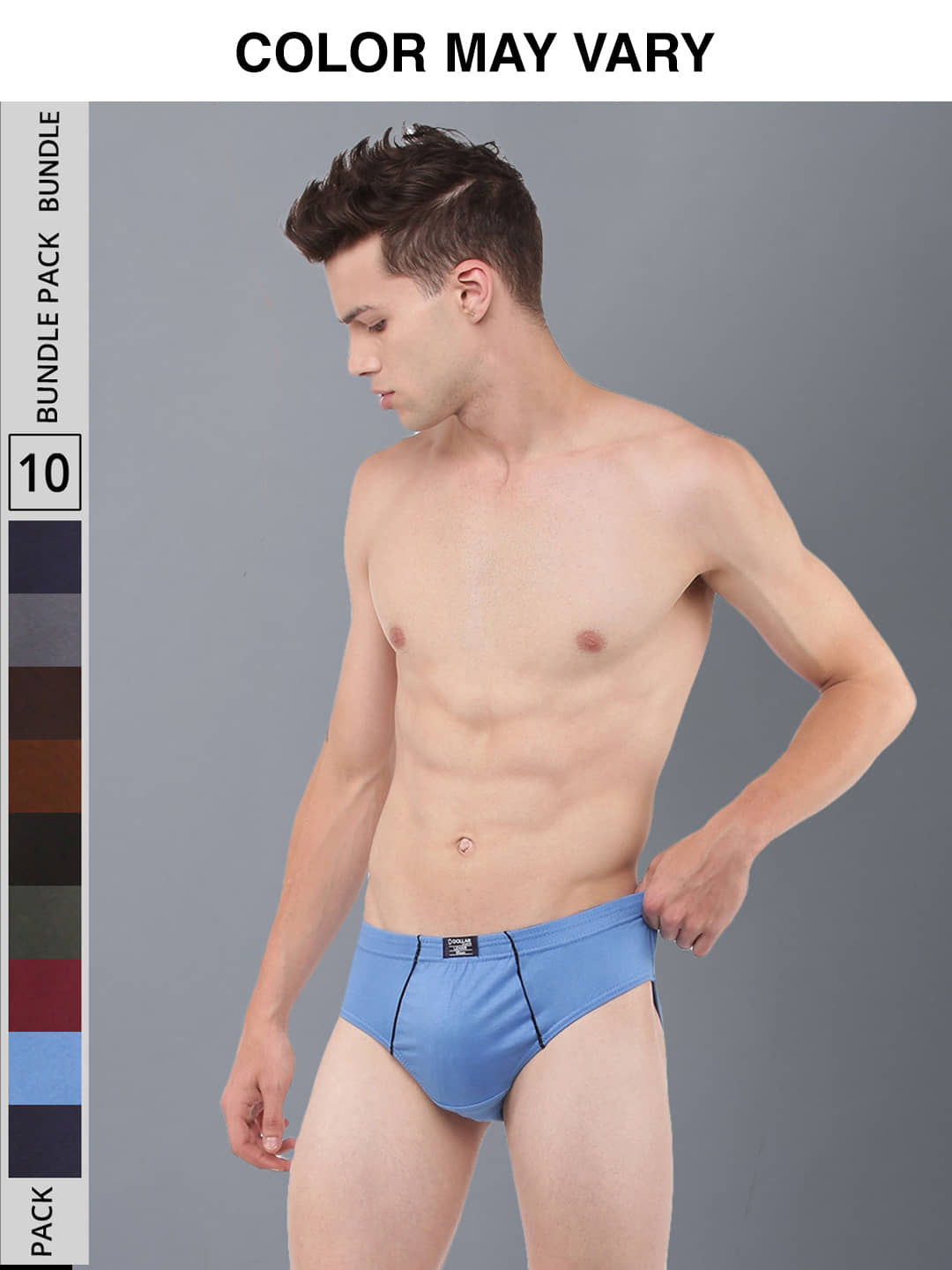 Dollar Lehar Super Combed Cotton Mens Brief - Pack of 10 - (Colour May Vary)