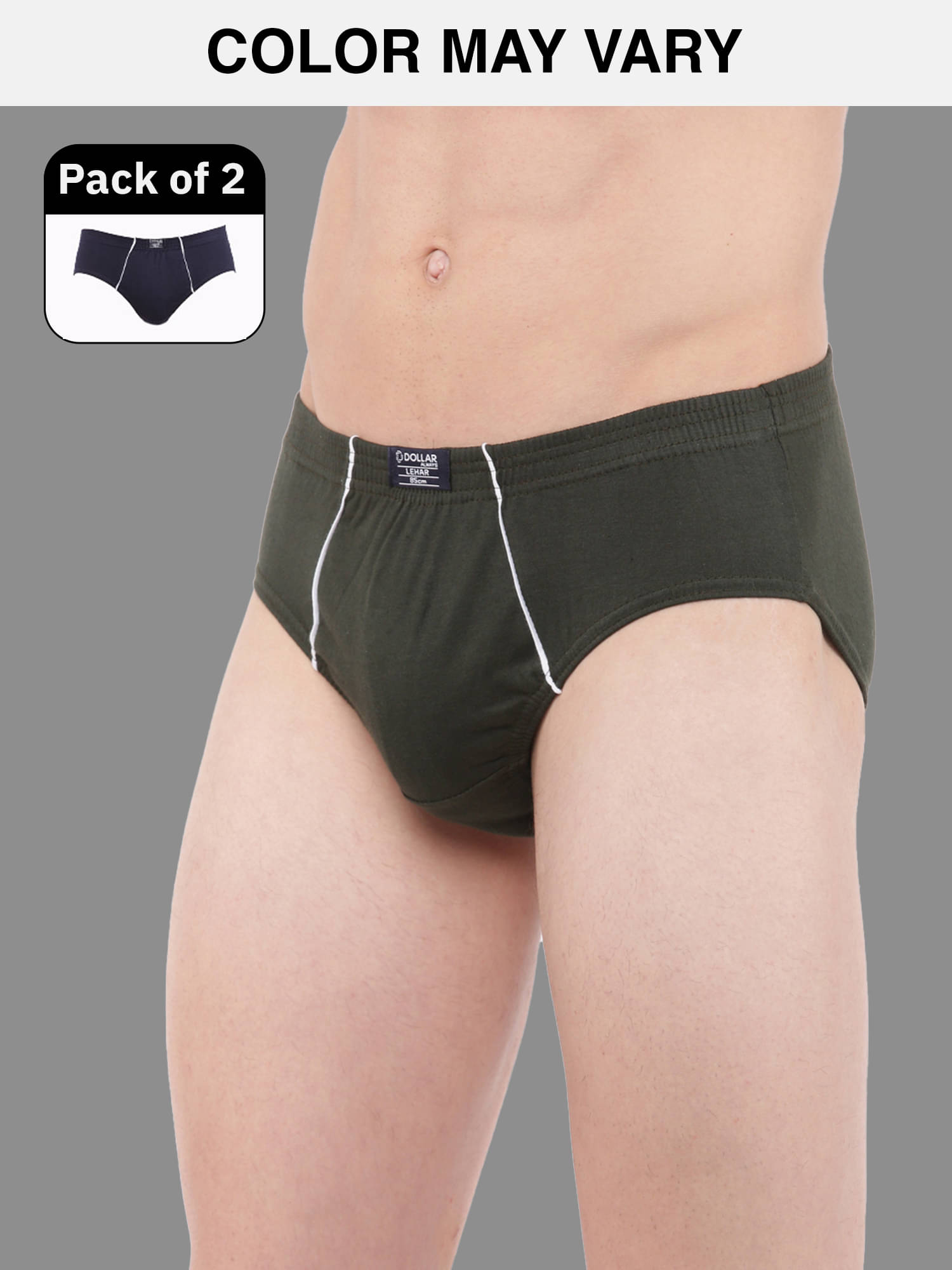 Dollar Lehar Super Combed Cotton Mens Brief - Pack of 2 - (Colour May Vary) Dollar Lehar Super Combed Cotton Mens Brief - Pack of 2 - (Colour May Vary)