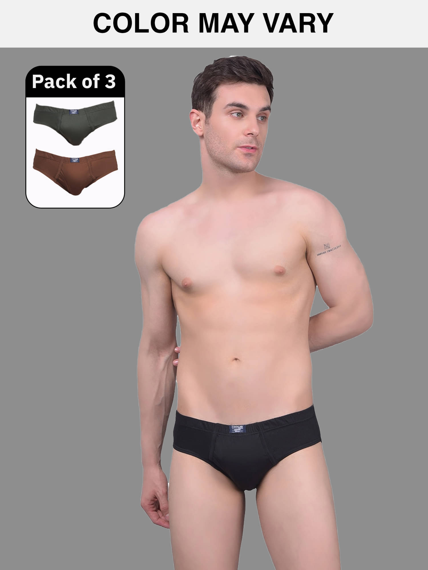 Dollar Lehar Super Combed Cotton Mens Brief - Pack of 3 - (Colour May Vary) Dollar Lehar Super Combed Cotton Mens Brief - Pack of 3 - (Colour May Vary)