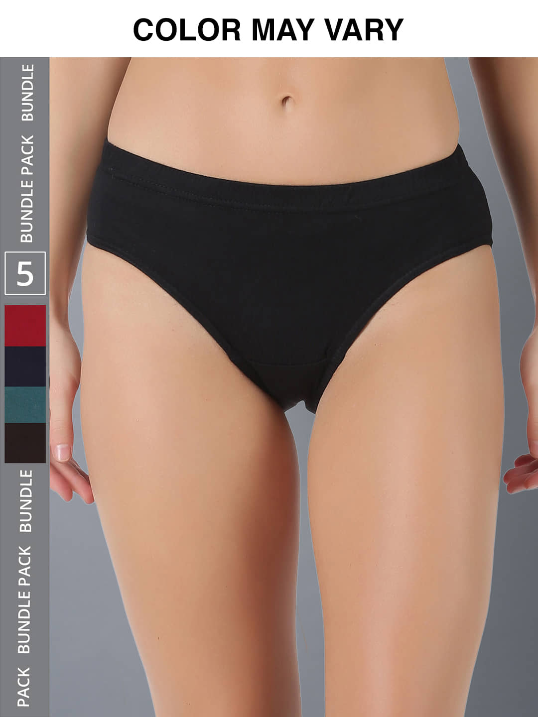 Dollar Lehar Super Combed Cotton Women's Solid Hipster Panty - Pack of 5 - (Colour May Vary)