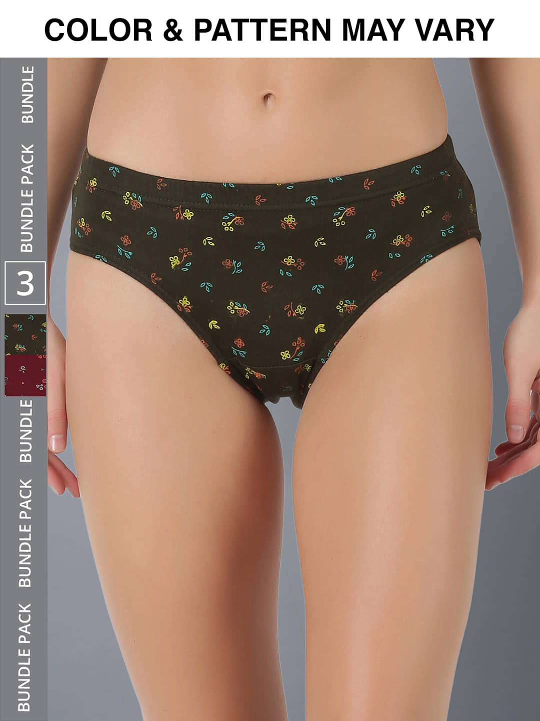 Dollar Lehar Super Combed Cotton Women's Printed Hipster Panty - Pack of 3 - (Print May Vary)