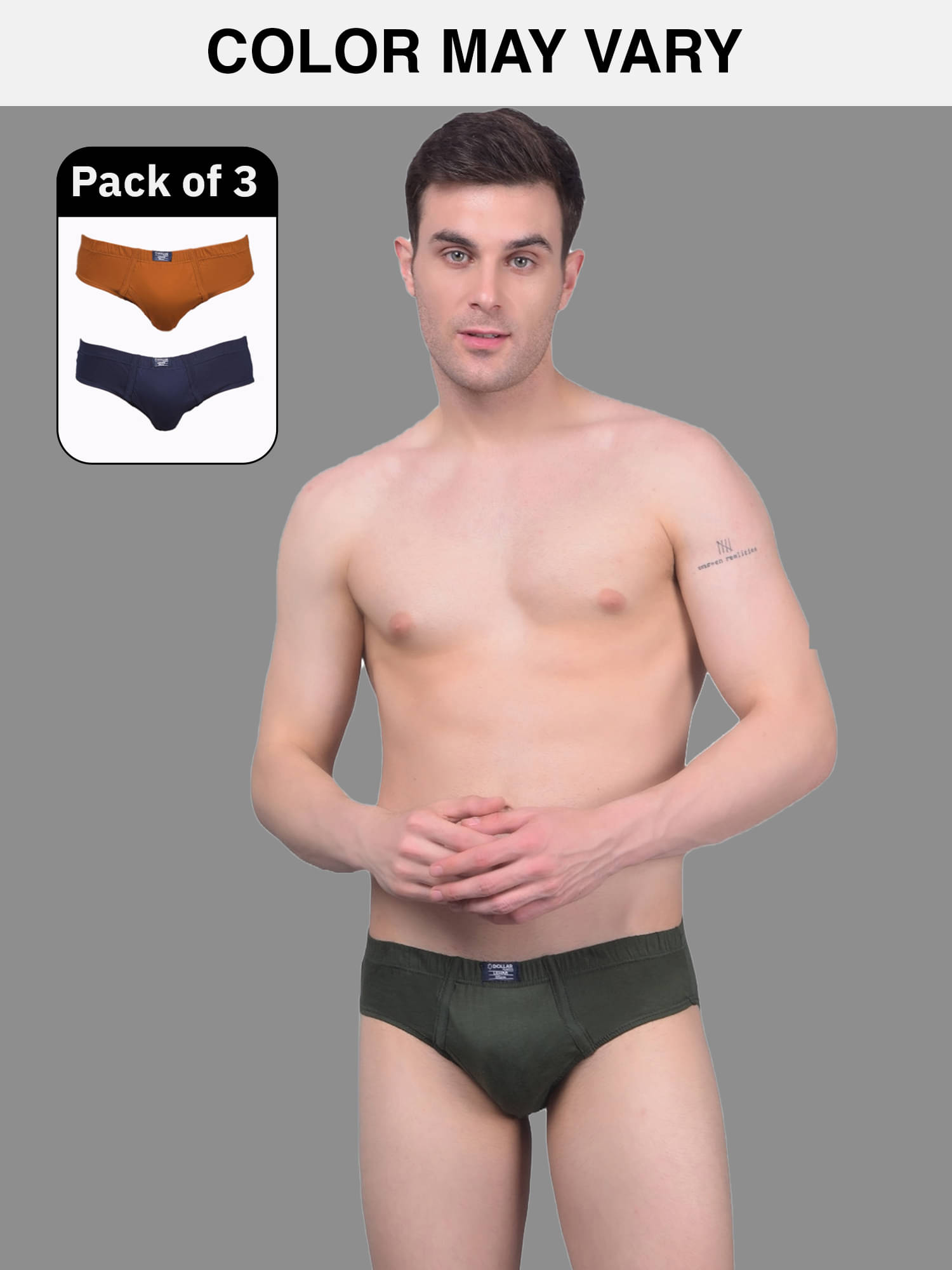 Dollar Lehar Super Combed Cotton Mens Brief - Pack of 3 - (Colour May Vary) Dollar Lehar Super Combed Cotton Mens Brief - Pack of 3 - (Colour May Vary)