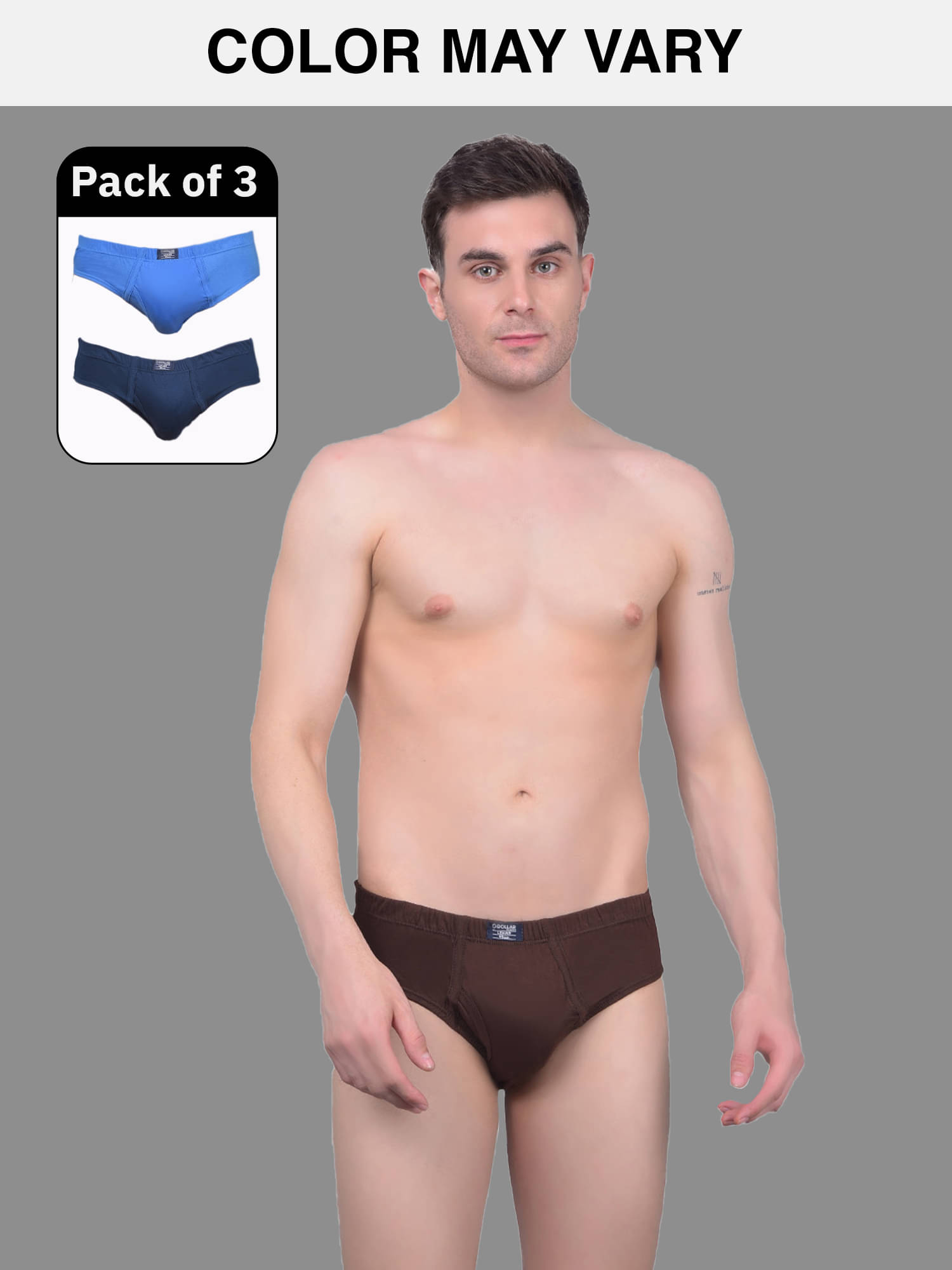 Dollar Lehar Super Combed Cotton Mens Brief - Pack of 3 - (Colour May Vary) Dollar Lehar Super Combed Cotton Mens Brief - Pack of 3 - (Colour May Vary)