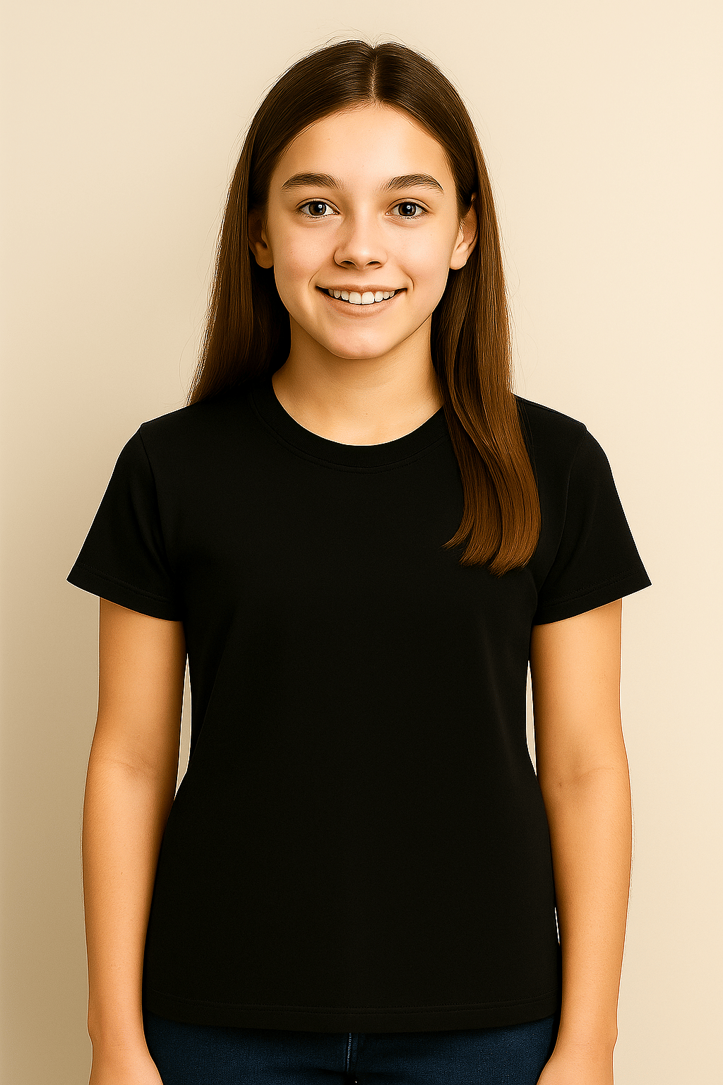     			Dongli Pack of 1 Girls Polyester T-Shirt ( Black )