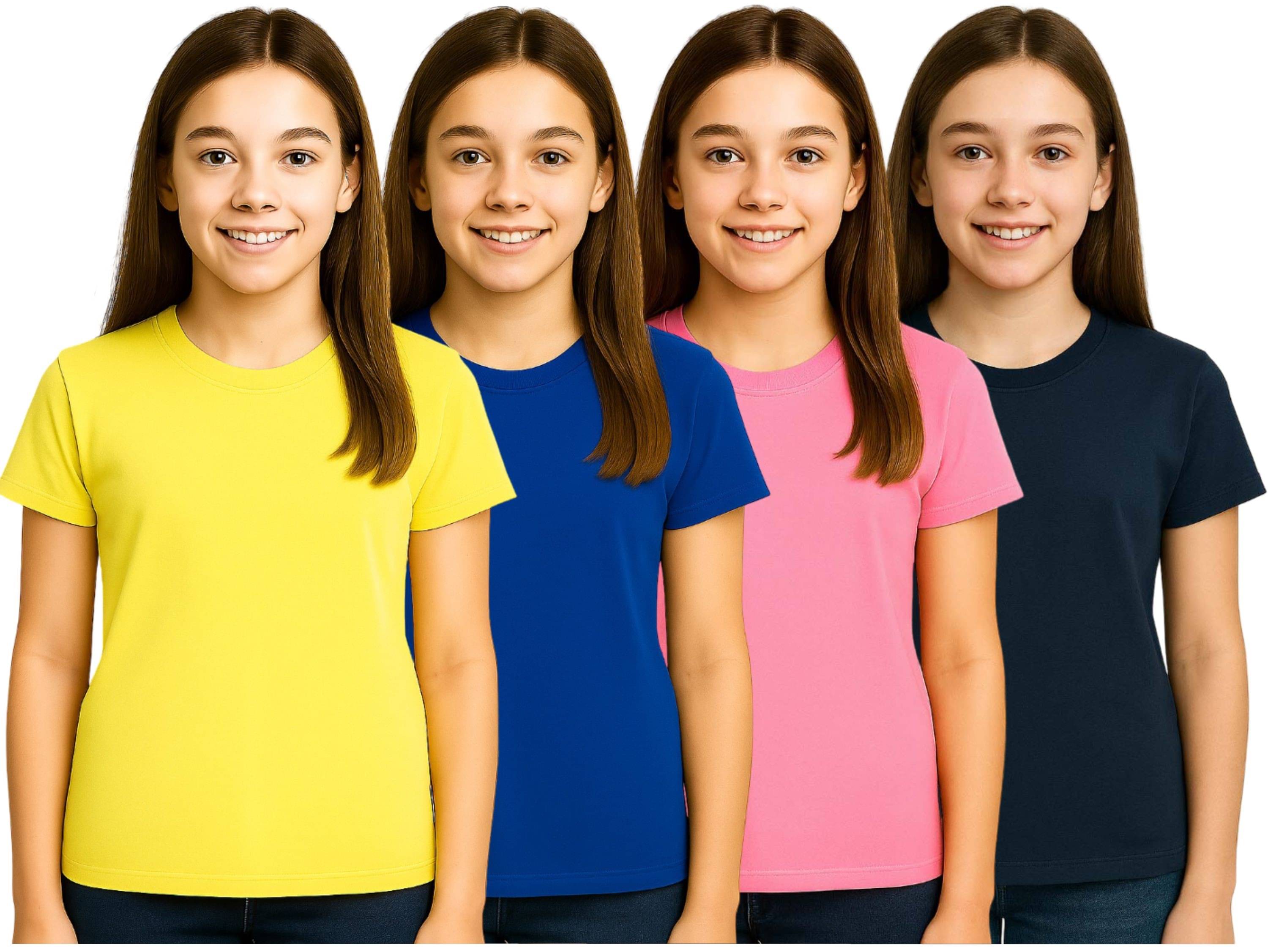     			Dongli Pack of 4 Girls Polyester T-Shirt ( Multicolor 6 )