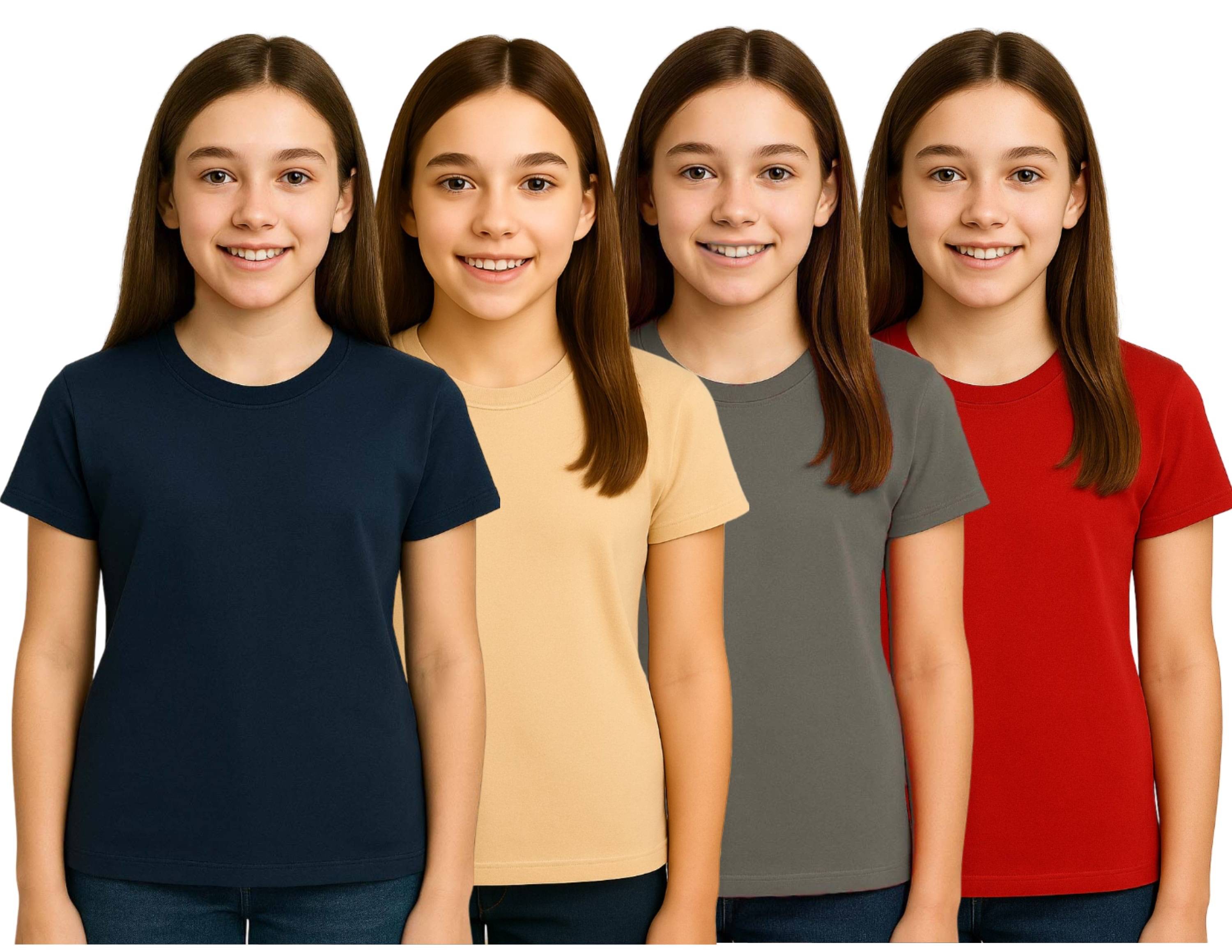     			Dongli Pack of 4 Girls Polyester T-Shirt ( Multicolor 3 )