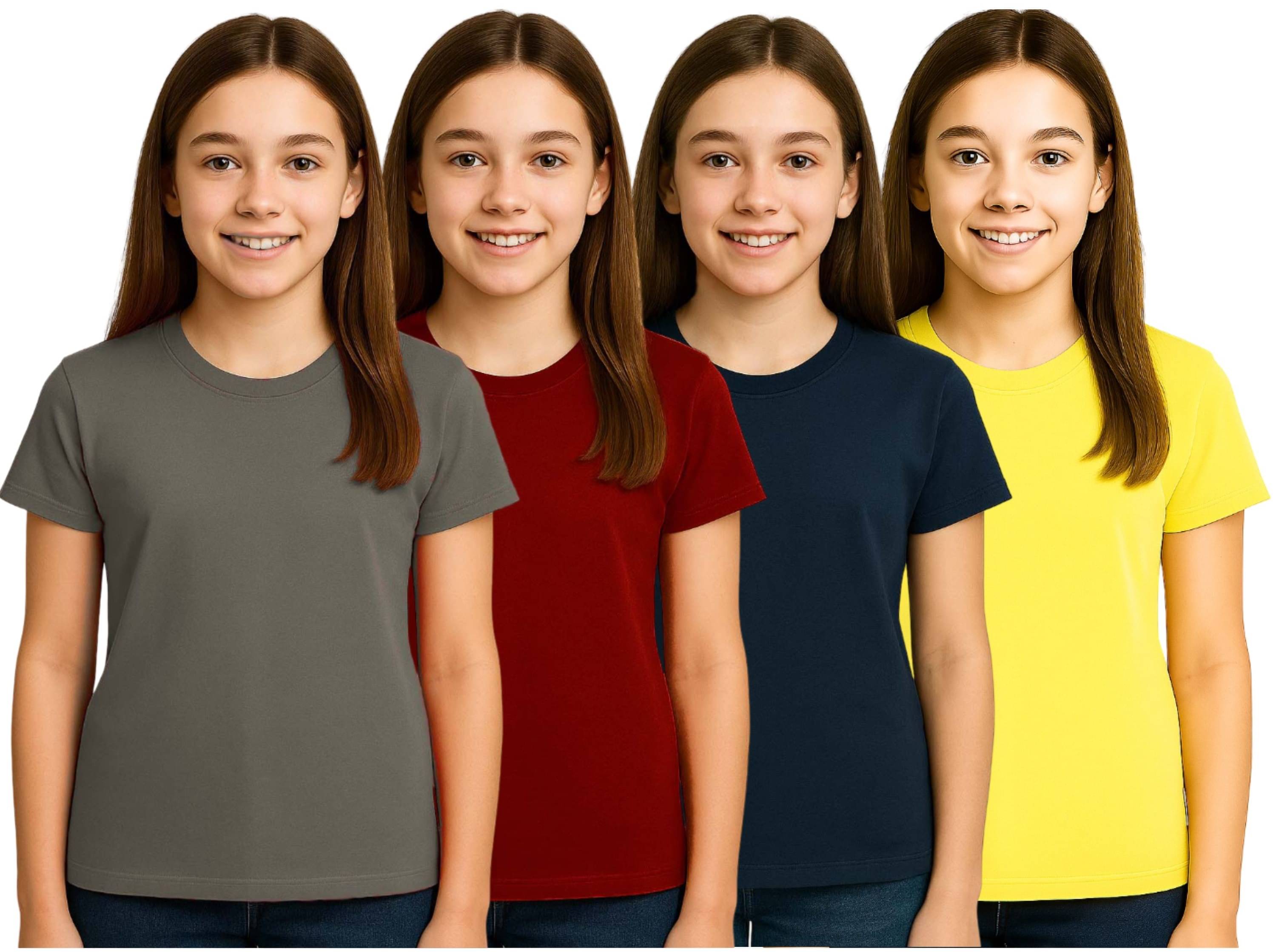     			Dongli Pack of 4 Girls Polyester T-Shirt ( Multicolor 3 )