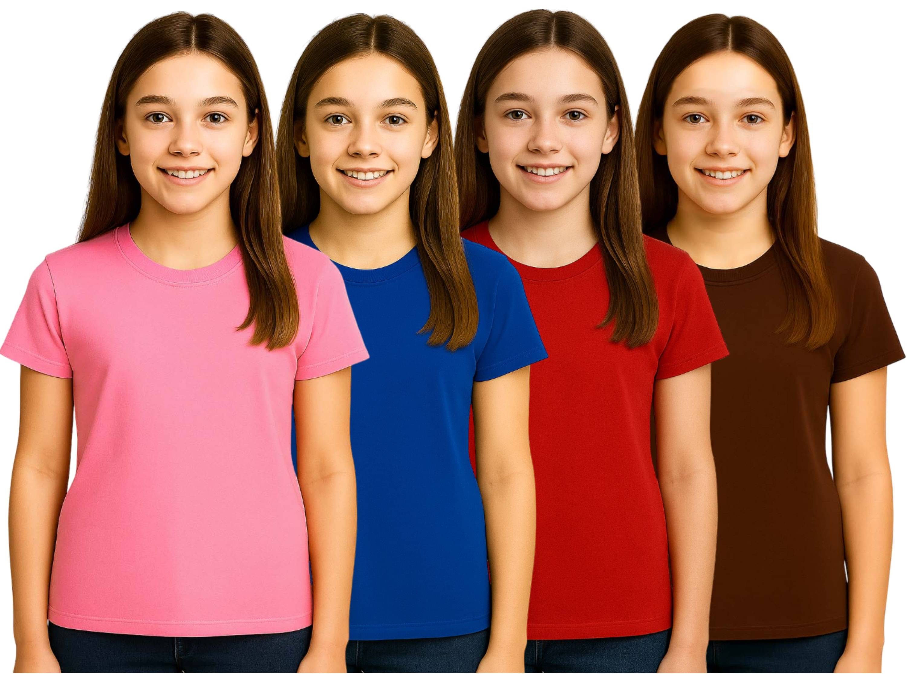     			Dongli Pack of 4 Girls Polyester T-Shirt ( Multicolor 4 )