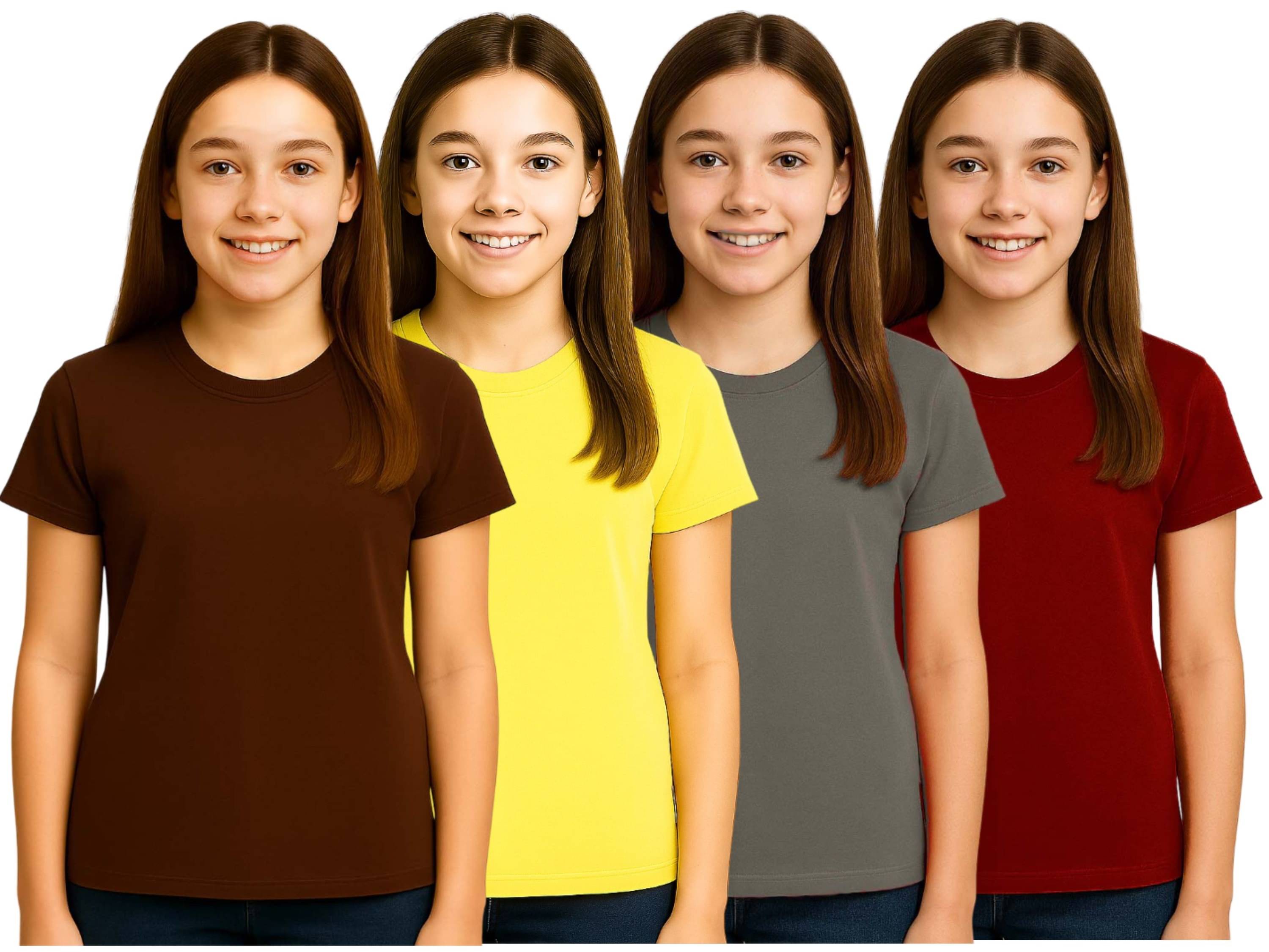     			Dongli Pack of 4 Girls Polyester T-Shirt ( Multicolor 9 )