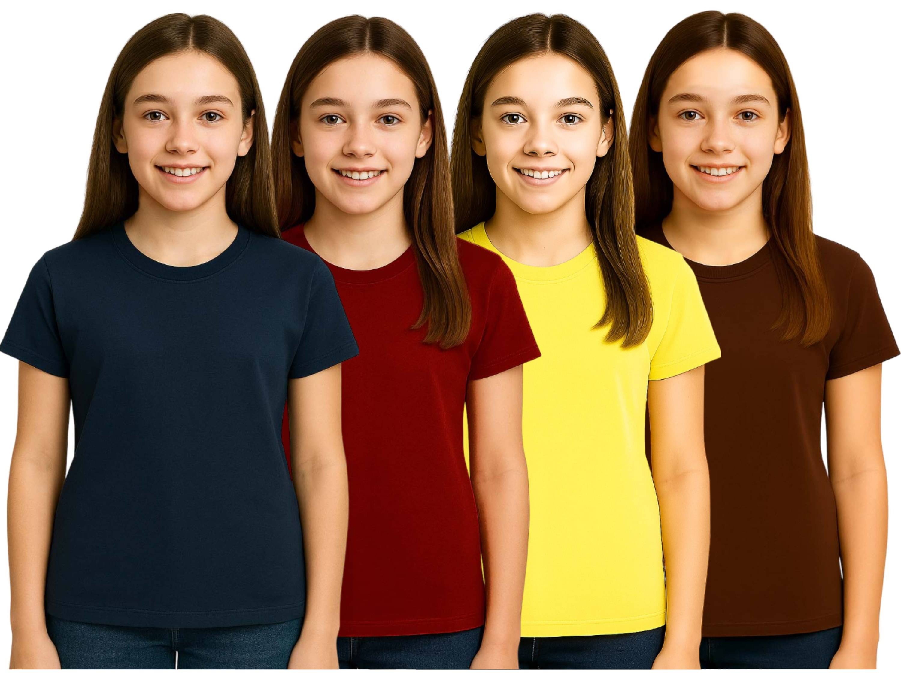     			Dongli Pack of 4 Girls Polyester T-Shirt ( Multicolor 5 )