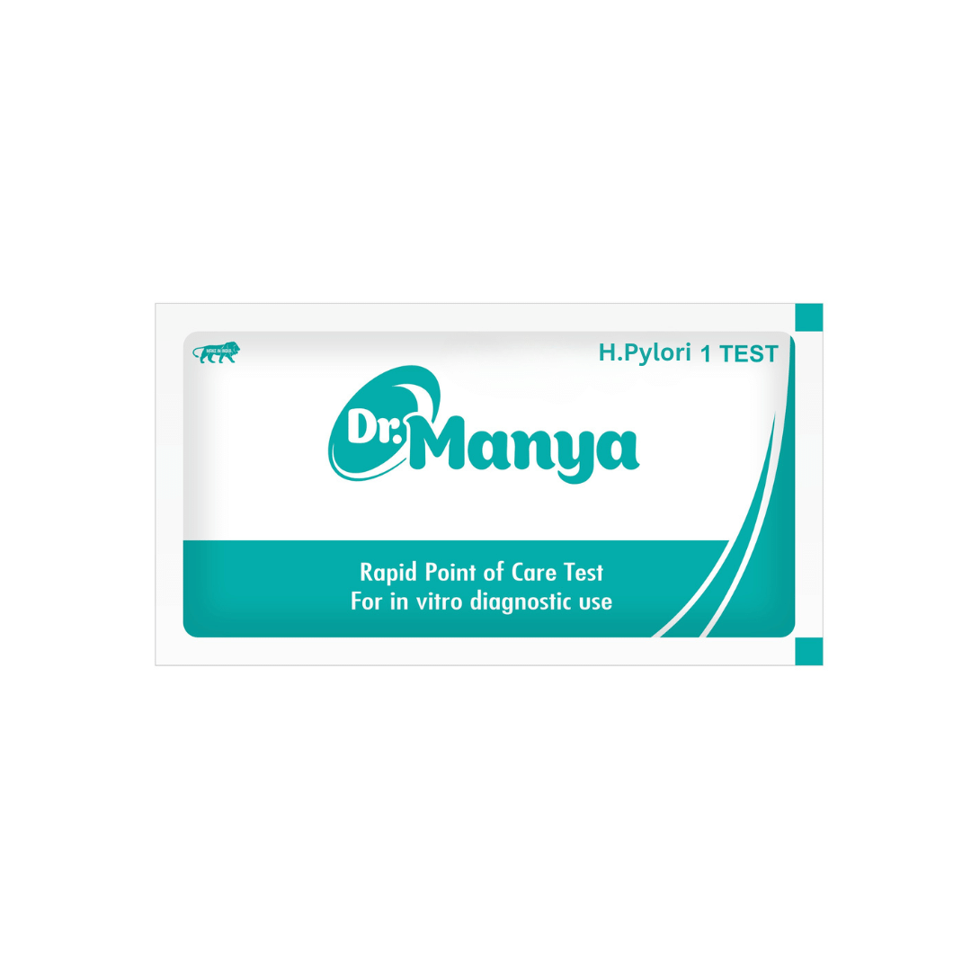     			Dr. Manya Helicobacter Pylori Test Kit – Pack of 5, Individual Test Cards for Gut Health Monitoring, Easy & Professional Home Testing, Portable for Travel & Hospital Use