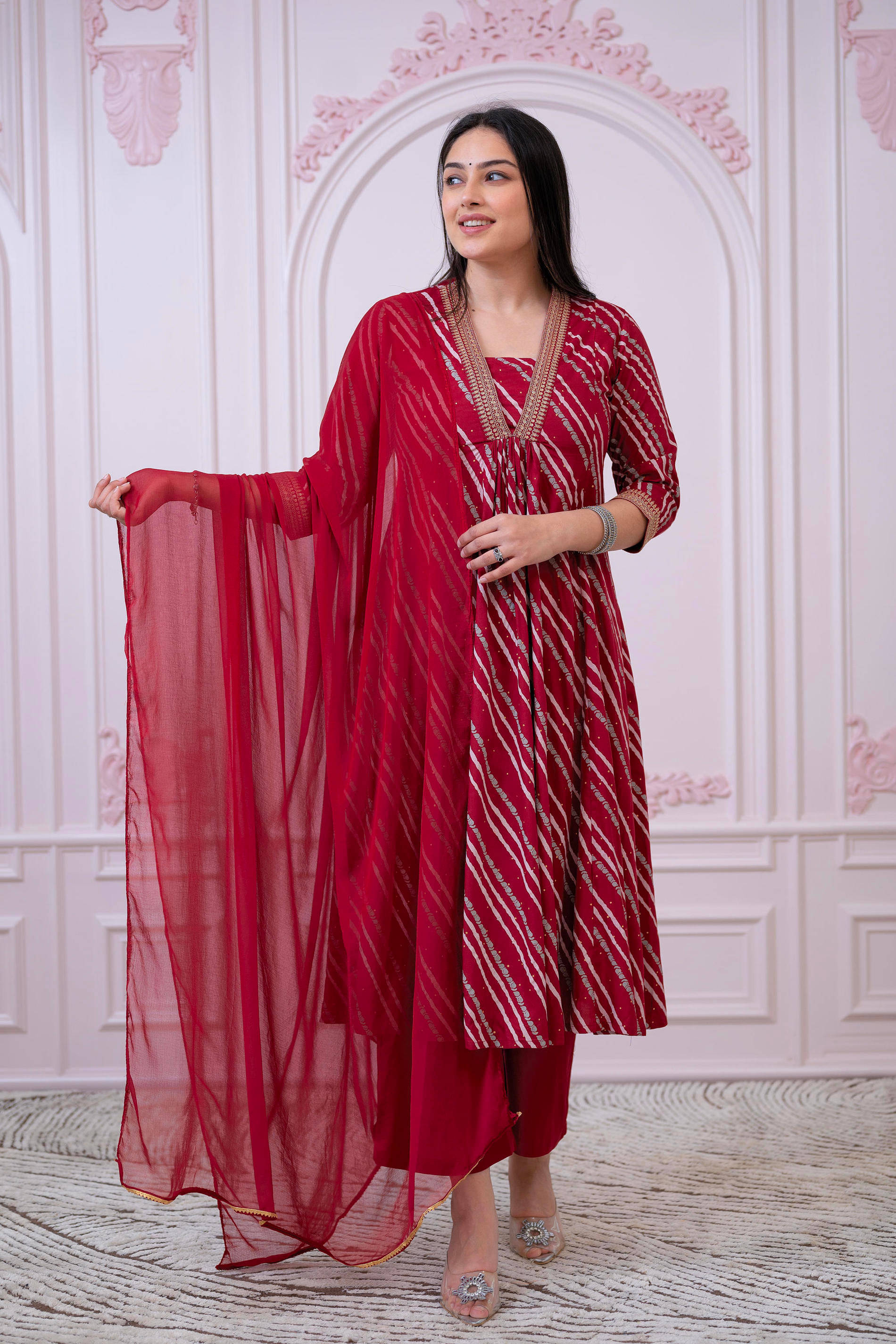 Juniper Women Viscose Printed Flared Kurti With Pants ( Maroon ) Juniper Women Viscose Printed Flared Kurti With Pants ( Maroon )