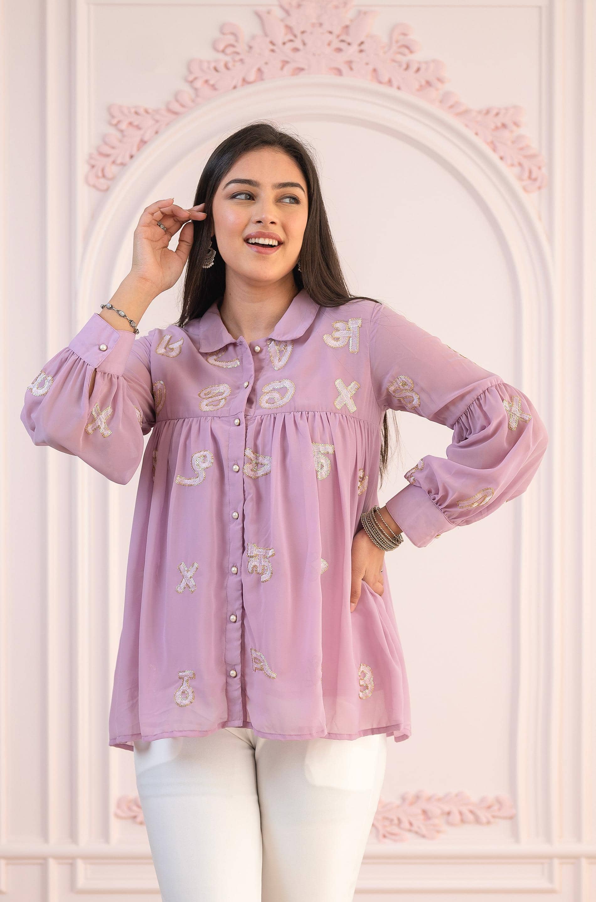 Juniper Women's Georgette Tunic ( Lavender )