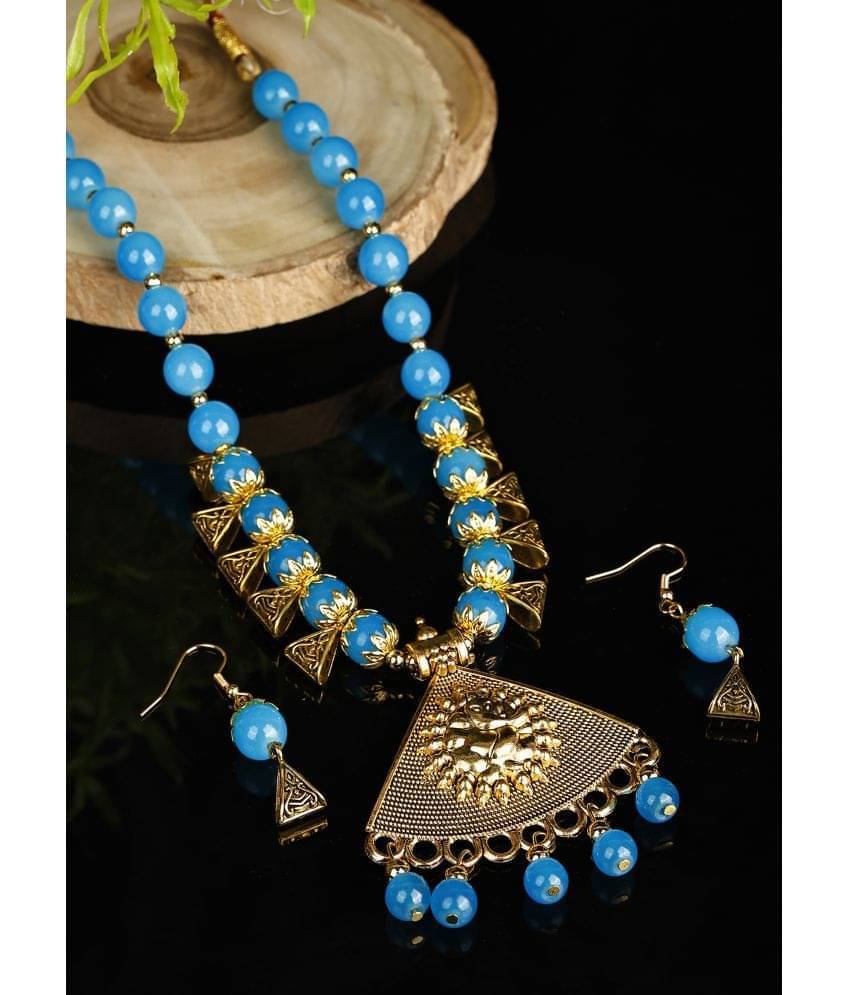     			Opus Gems Blue Alloy Necklace Set ( Pack of 1 )