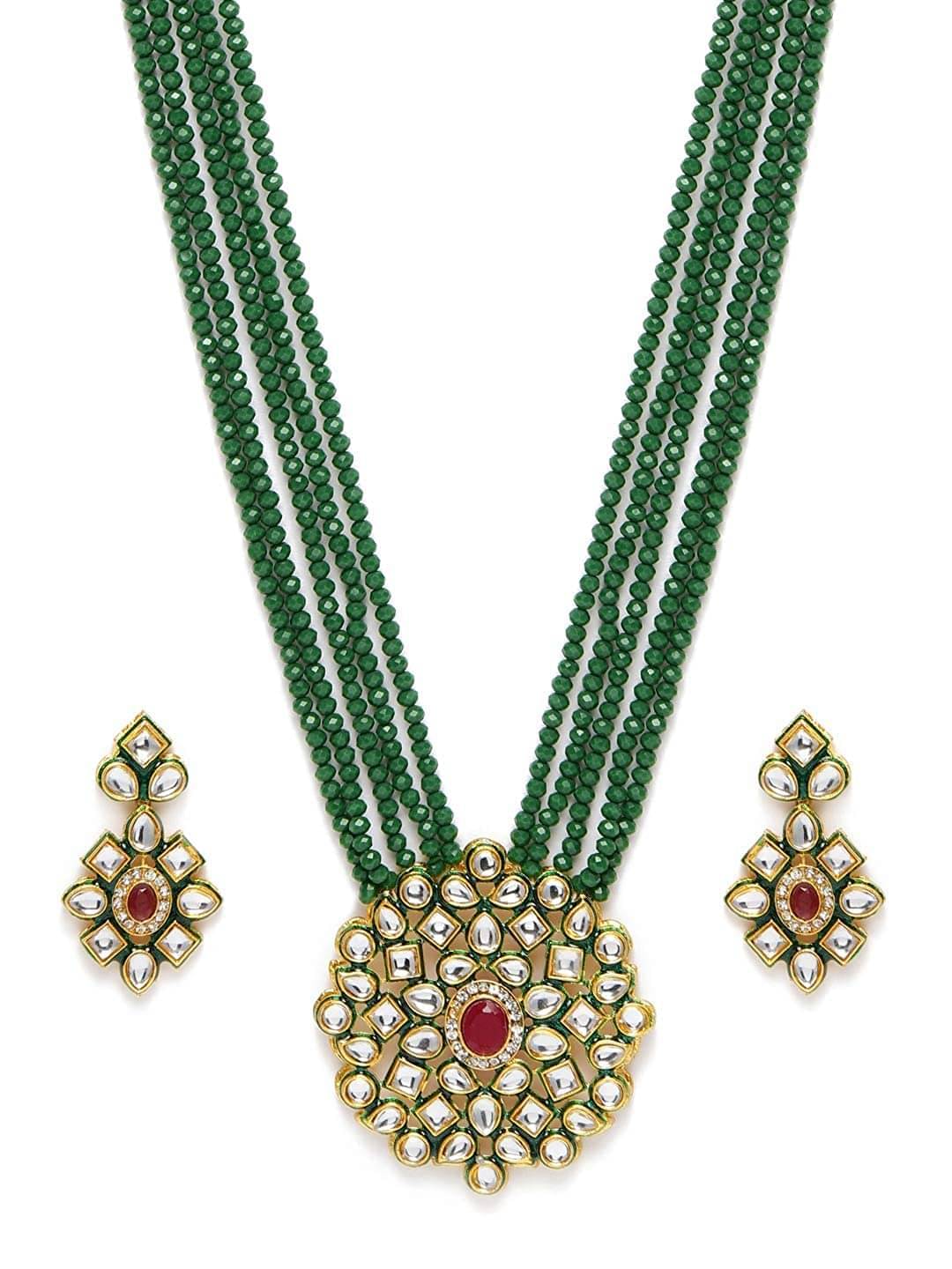     			Opus Gems Green Alloy Necklace Set ( Pack of 1 )