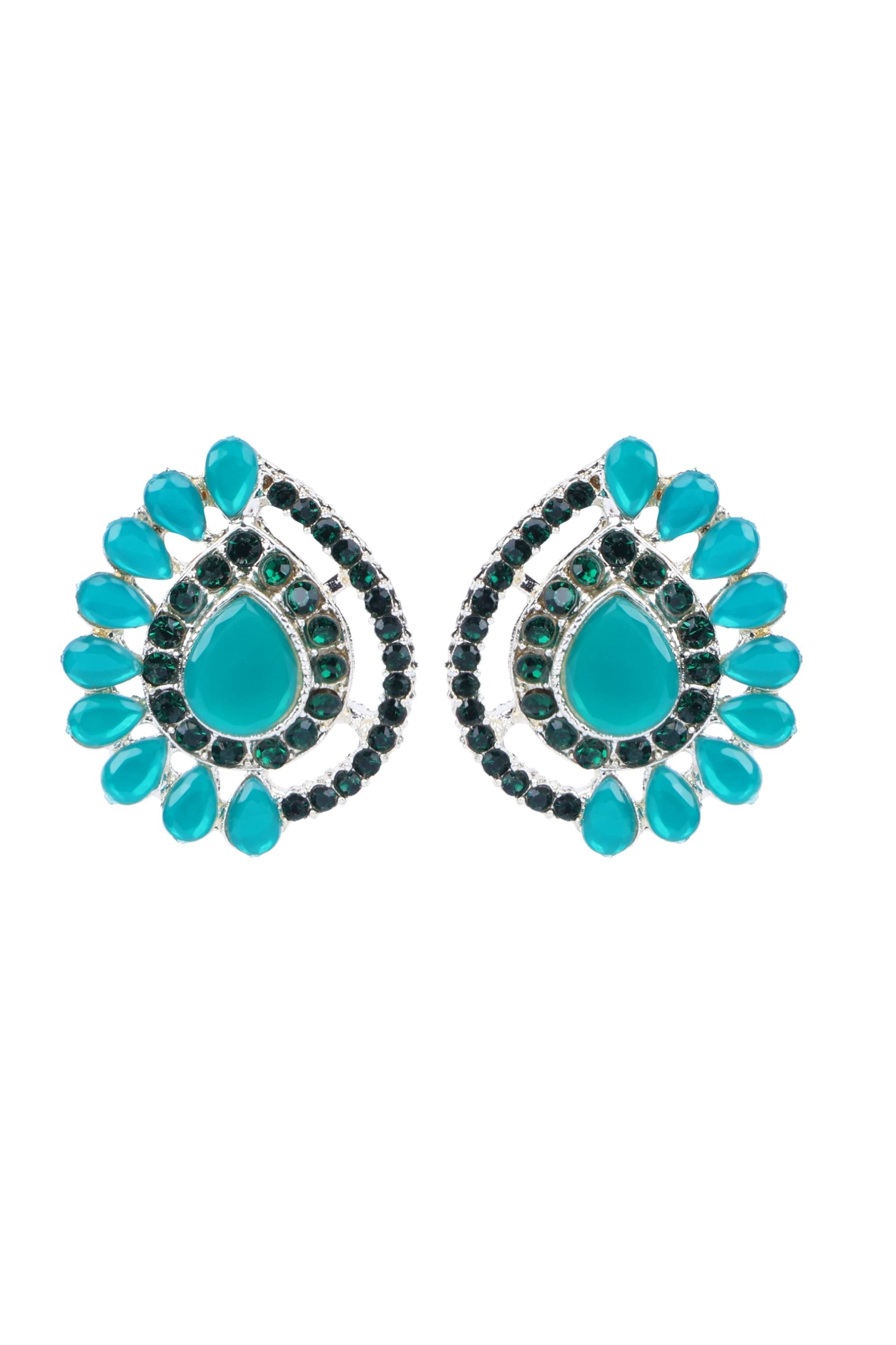     			Opus Gems Green Stud Earrings ( Pack of 1 )