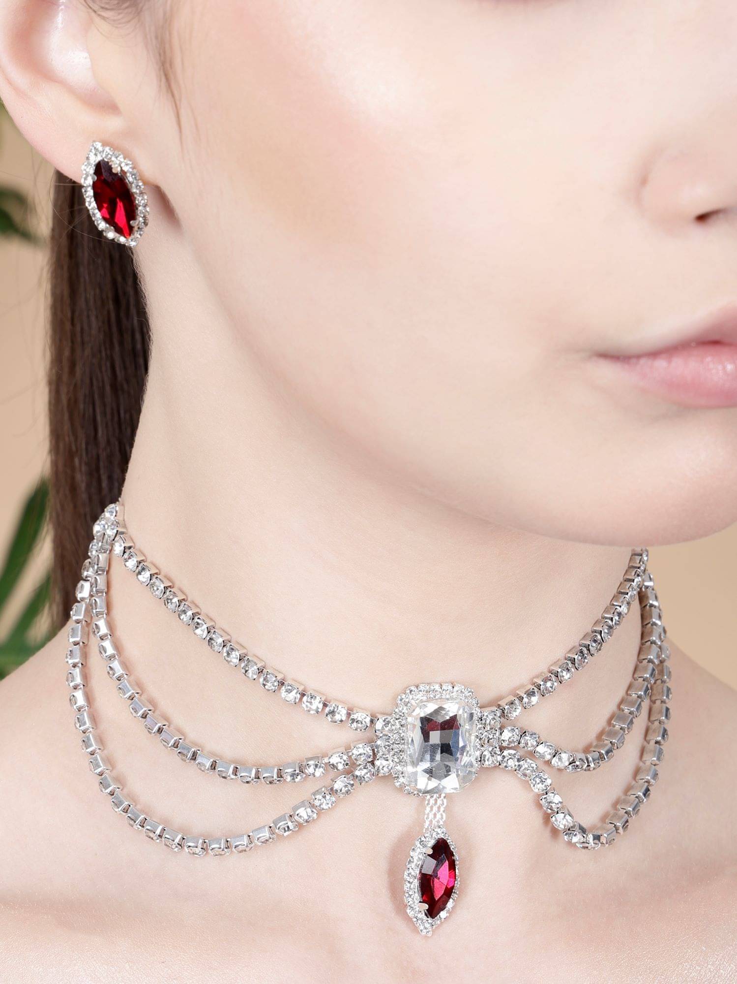     			Opus Gems Multicolor Alloy Necklace Set ( Pack of 1 )