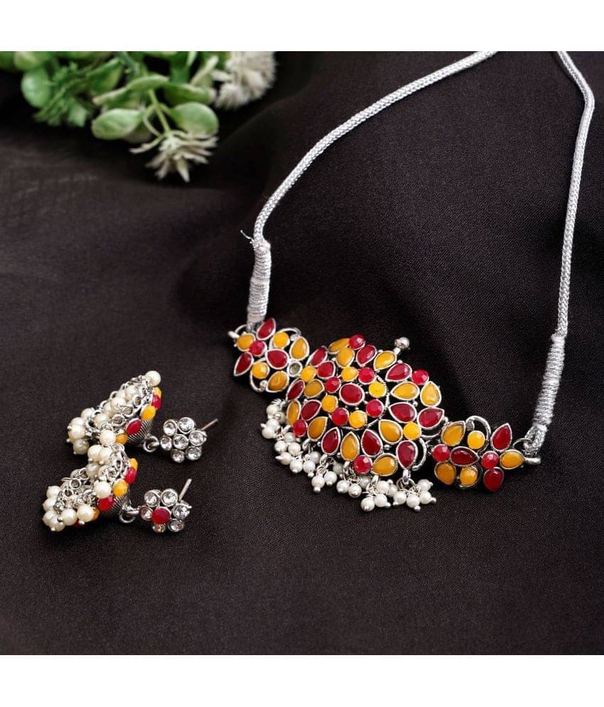     			Opus Gems Multicolor Alloy Necklace Set ( Pack of 1 )
