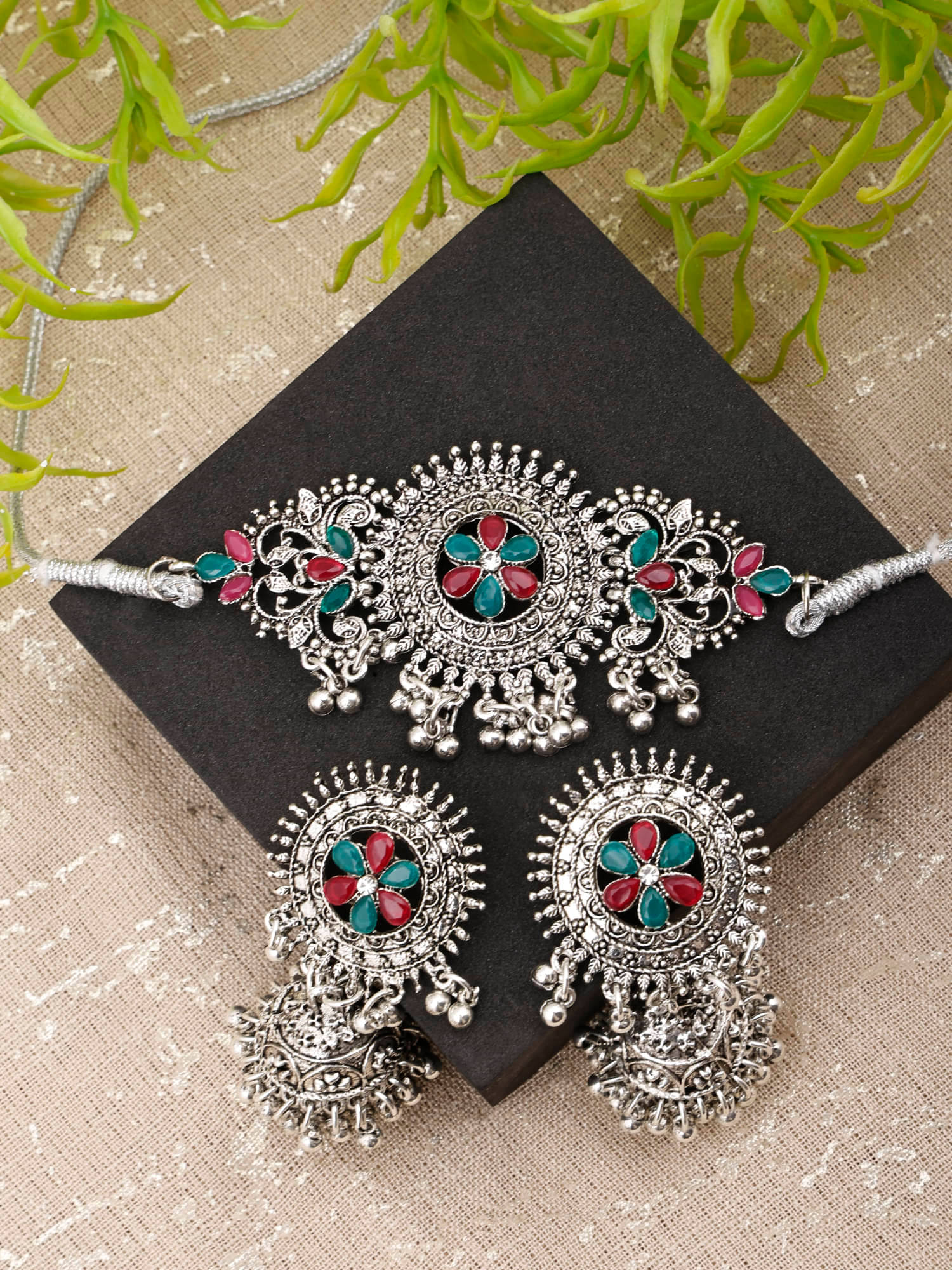     			Opus Gems Multicolor Alloy Necklace Set ( Pack of 1 )