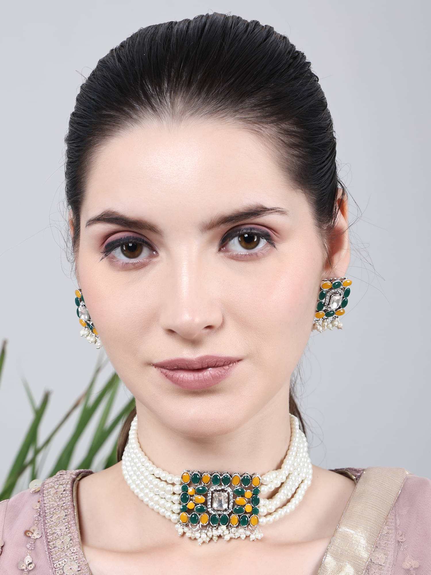     			Opus Gems Multicolor Alloy Necklace Set ( Pack of 1 )
