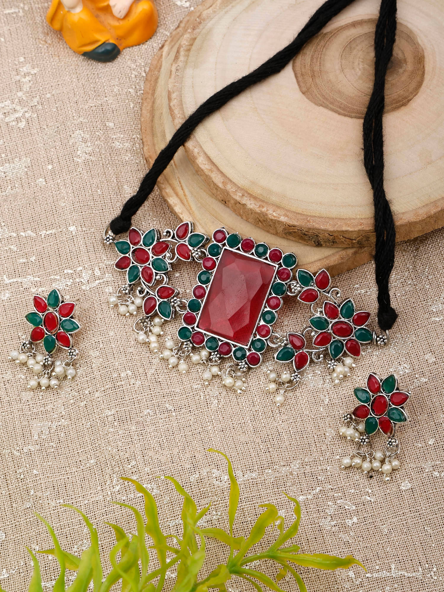     			Opus Gems Multicolor Alloy Necklace Set ( Pack of 1 )
