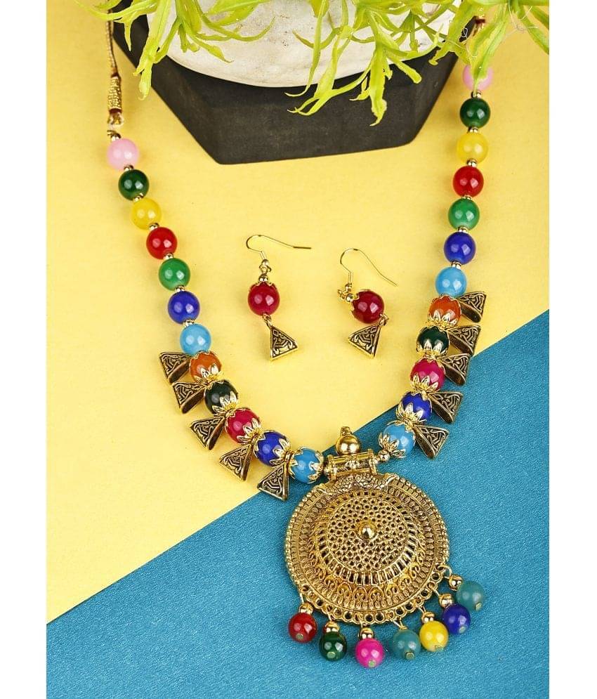     			Opus Gems Multicolor Alloy Necklace Set ( Pack of 1 )