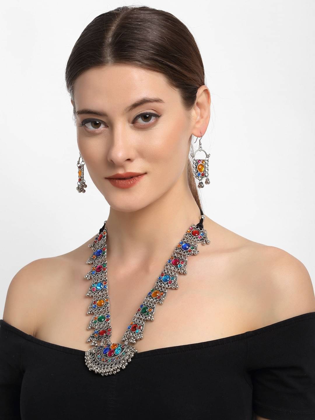     			Opus Gems Multicolor Alloy Necklace Set ( Pack of 1 )