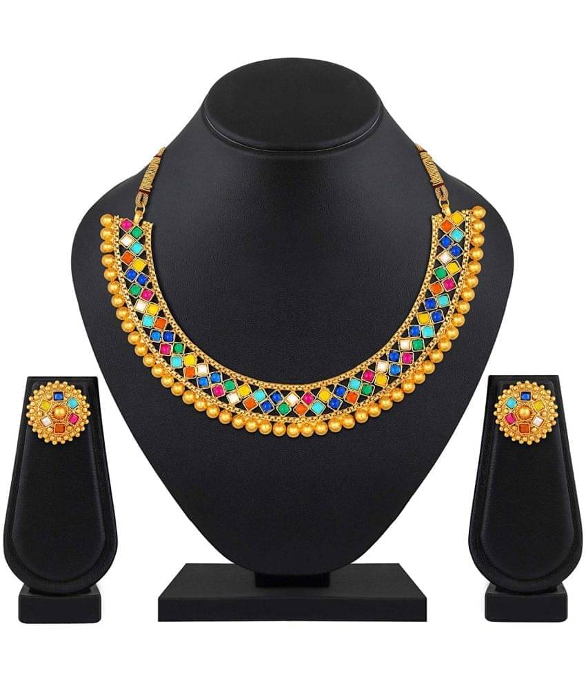     			Opus Gems Multicolor Alloy Necklace Set ( Pack of 1 )