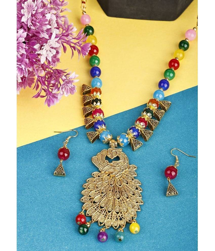     			Opus Gems Multicolor Alloy Necklace Set ( Pack of 1 )