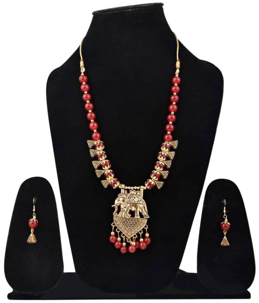     			Opus Gems Red Alloy Necklace Set ( Pack of 1 )