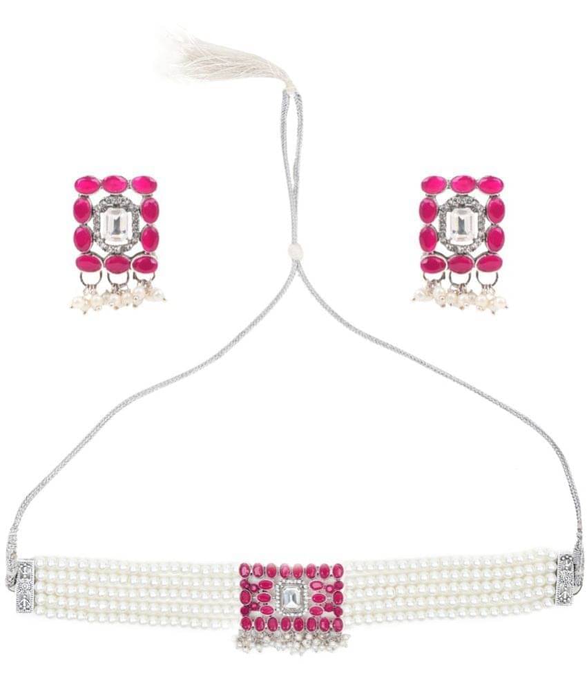     			Opus Gems Red Alloy Necklace Set ( Pack of 1 )