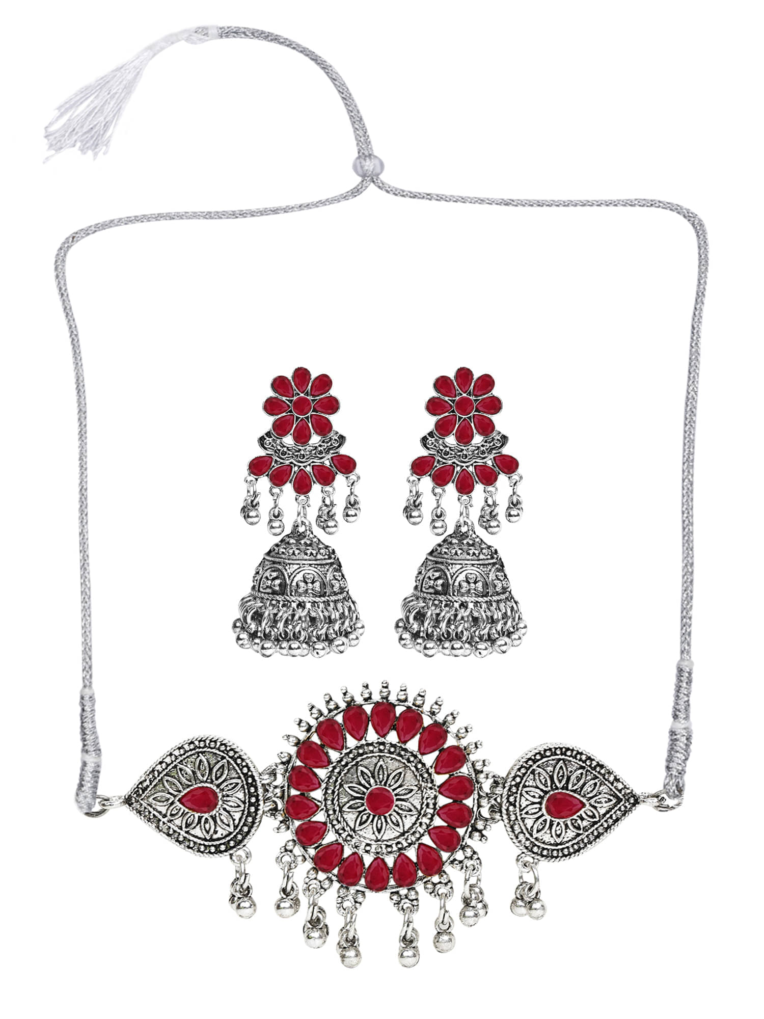     			Opus Gems Red Alloy Necklace Set ( Pack of 1 )