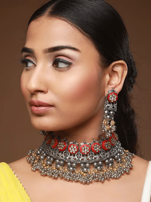     			Opus Gems Red Alloy Necklace Set ( Pack of 1 )
