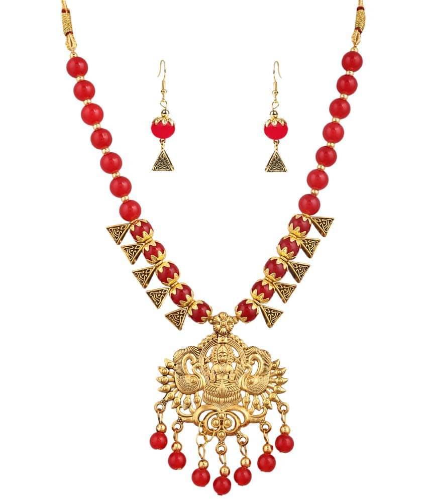     			Opus Gems Red Alloy Necklace Set ( Pack of 1 )