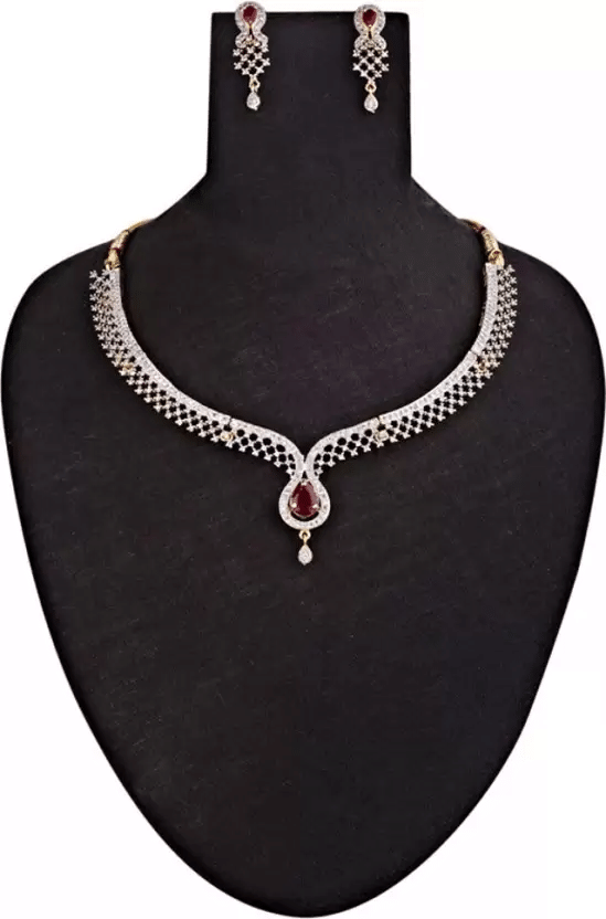     			Opus Gems Silver Alloy Necklace Set ( Pack of 1 )