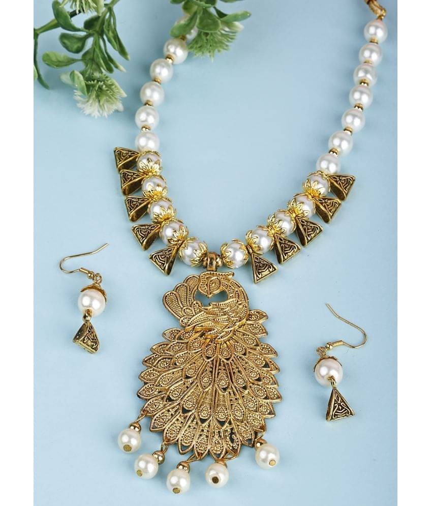     			Opus Gems White Alloy Necklace Set ( Pack of 1 )