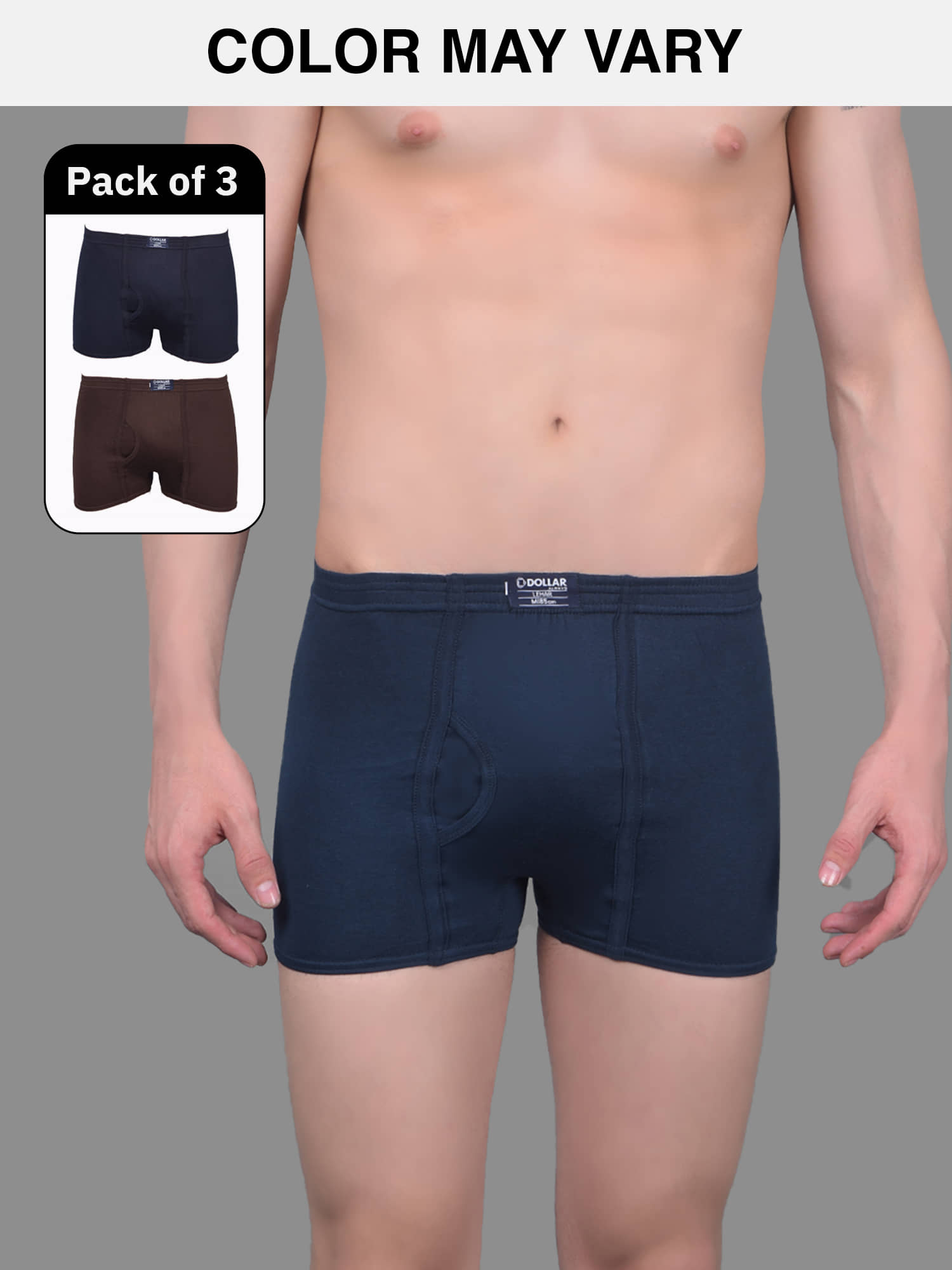 Pack of 3 Dollar Multicolor MLHTR-01-AST4-PO3 Cotton Men's Trunks